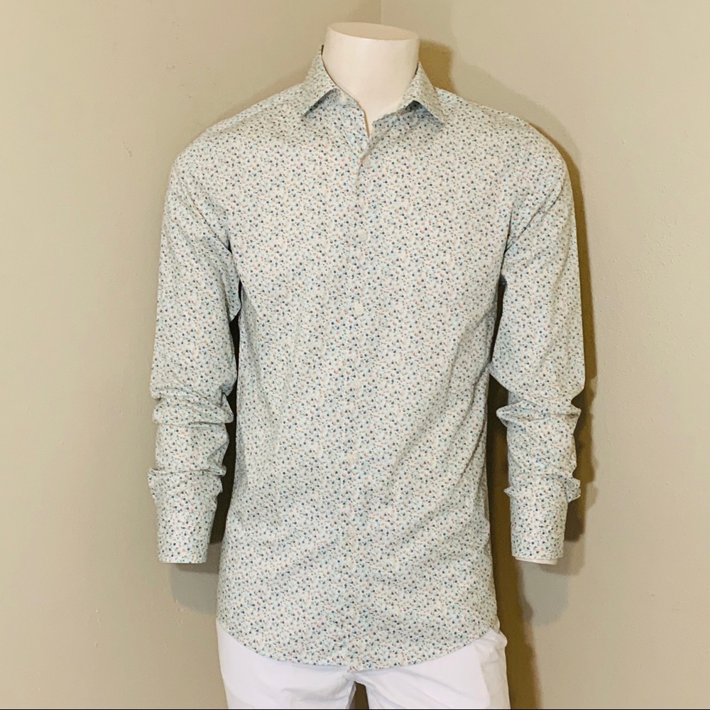 Bar III Mens Floral Print button up dress shirt